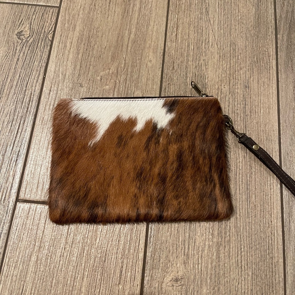 Cowhide wristlet